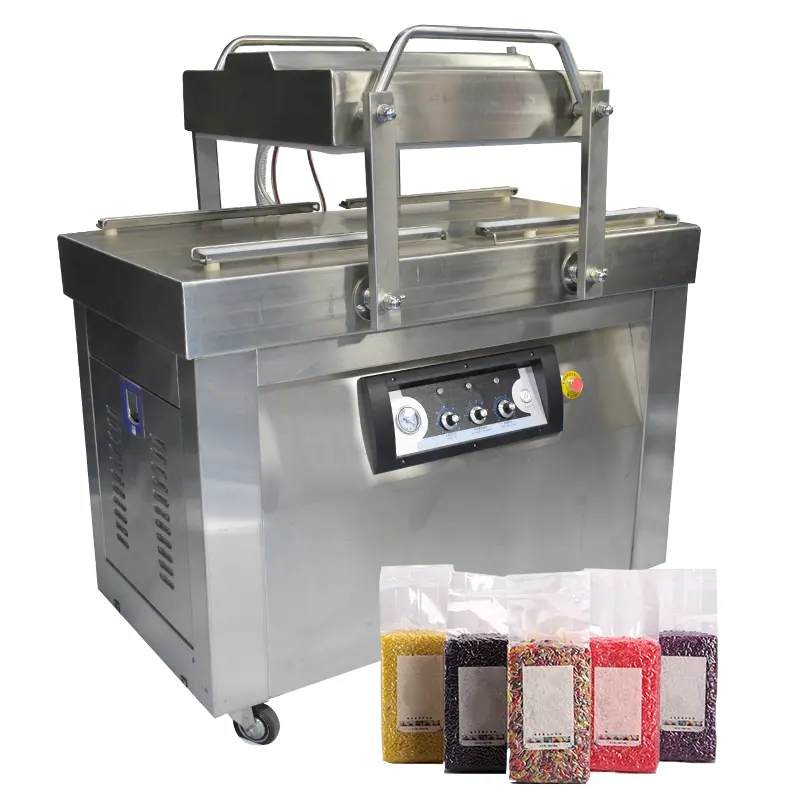 YOSLON açúcar máquinas de embalagem Máquina Seladora A Vácuo de Duas câmaras de vácuo De Armazenamento De Alimentos