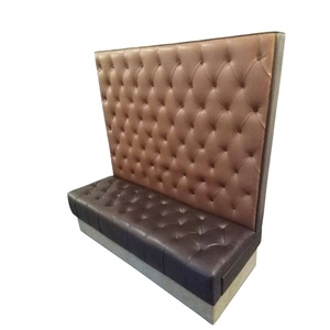 Dallas Black Pu bingkai kayu kulit buatan Sofa Stan Restoran dan meja batu (FOH-P19) - Product Image 4