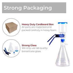 2000 ml sứ Flask Kit với 300 ml kính thép không gỉ buchner Phễu tùy chỉnh OEM lọc chân không phòng thí nghiệm Bộ máy - Product Image 3