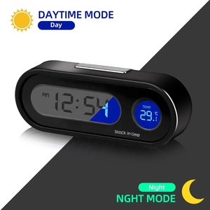 Orologio portatile 2 In 1 con schermo a LED per auto orologio LCD digitale e Display della temperatura termometro elettronico dell'orologio senza batteria