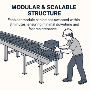 Máquina de cinta clasificadora de ruedas de alta velocidad estrecha CIMC Sistemas de clasificación de transportadores de rodillos motorizados resistentes - Product Image 6