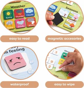 Days of the Week & Weather Learning Chart-40X32cm、磁気ハンギングループ付き子供向けの私の最初のカレンダー - Product Image 3