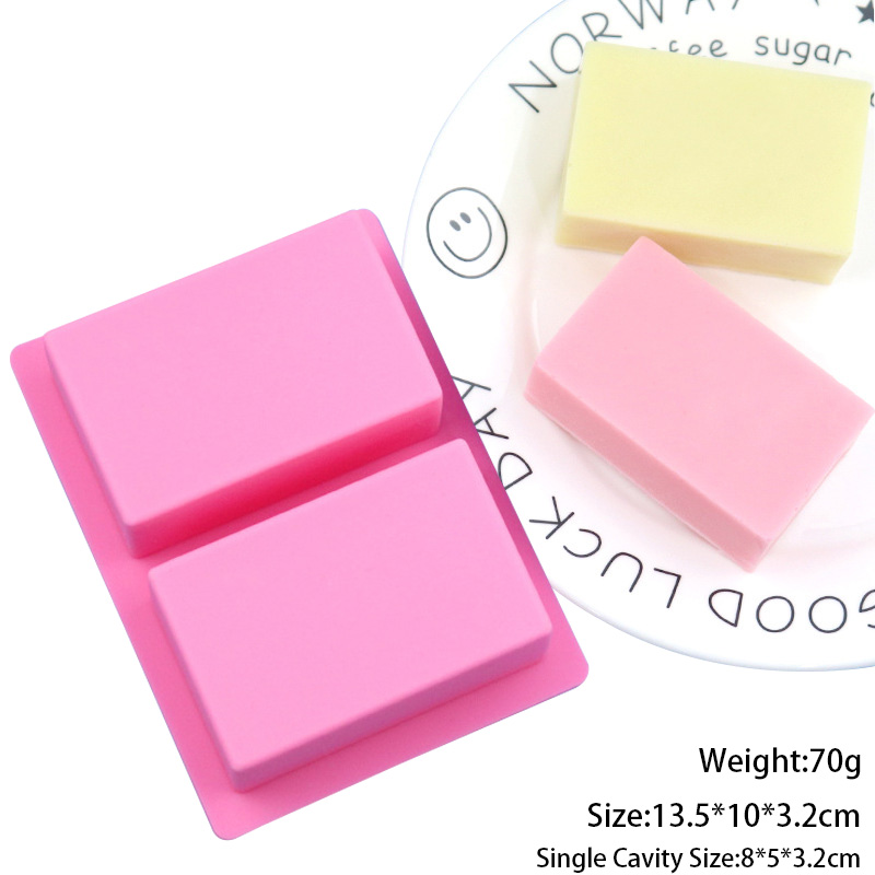 Rectangle rose à 2 trous