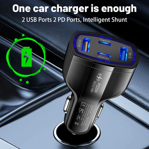 2PD 2USB 38W Car <strong>Charger</strong> with Quick 20W USB C Fast Charging Magnetic ABS Adapter for Mobile Phone and Watch 5V/2.4A Output - Product Image 4