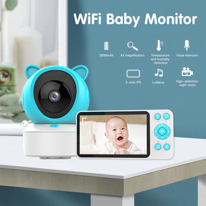 TUYA Nanny5.0インチスクリーンビデオベビーモニターカメラ双方向トークナイトビジョンデジタル3000mAh360度ベビーモニタリングカメラ