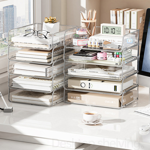 Kệ Sách Văn Phòng Nhà Sử Dụng Trong Suốt <span class=keywords><strong>Acrylic</strong></span> A4 Giấy Rõ Ràng Hiện Đại Lưu Trữ Giá PP Hộp Nhựa Thùng Container Máy Tính Để Bàn Tập Tin - Product Image 6