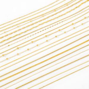 Waterproof PVD 18K Gold Plated Stainless Steel <strong>Cross</strong> Snake Bone Wave Twist Box Choker Chains Necklaces <strong>for</strong> Jewelry DIY Making - Product Image 2