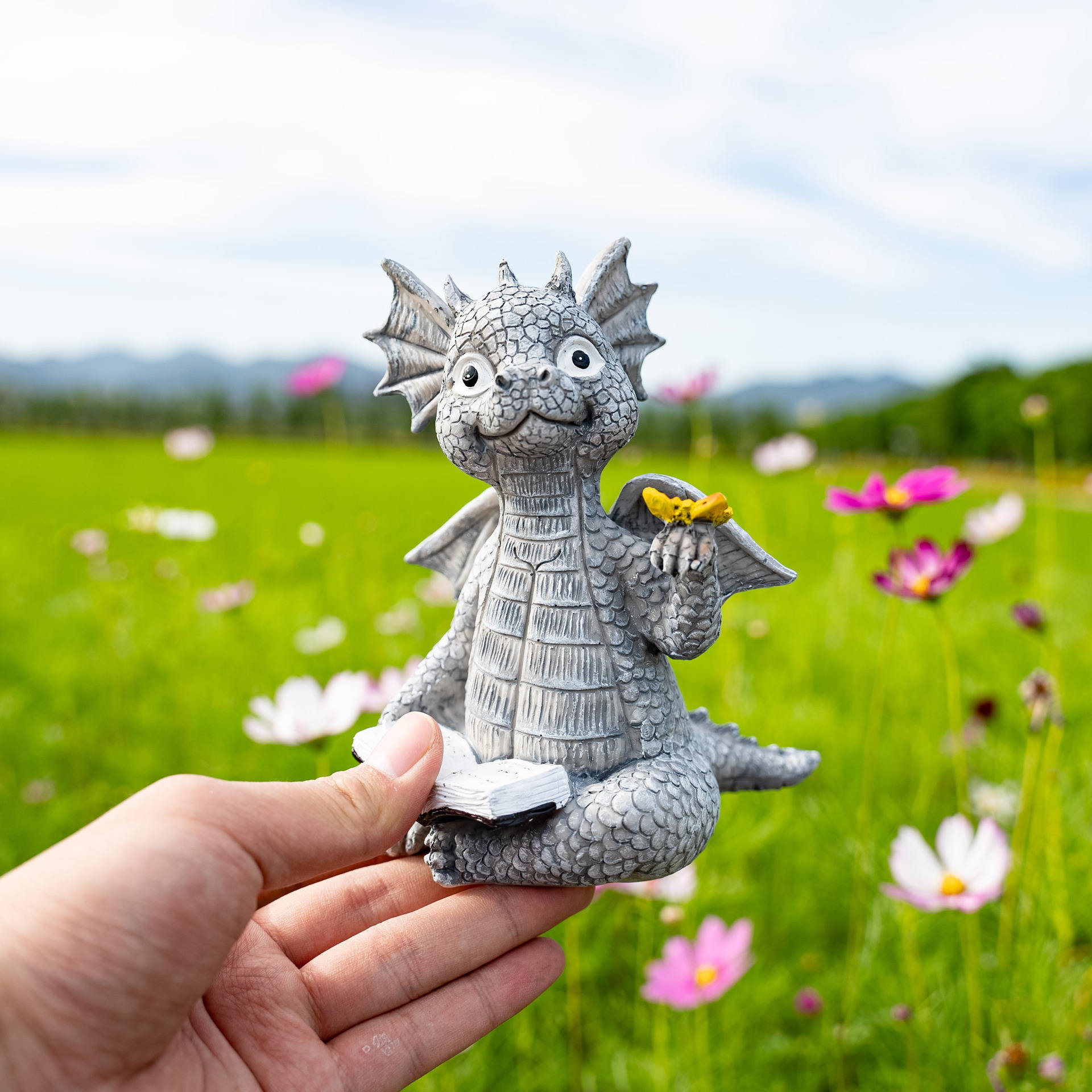 Dragon de lecture 15 cm