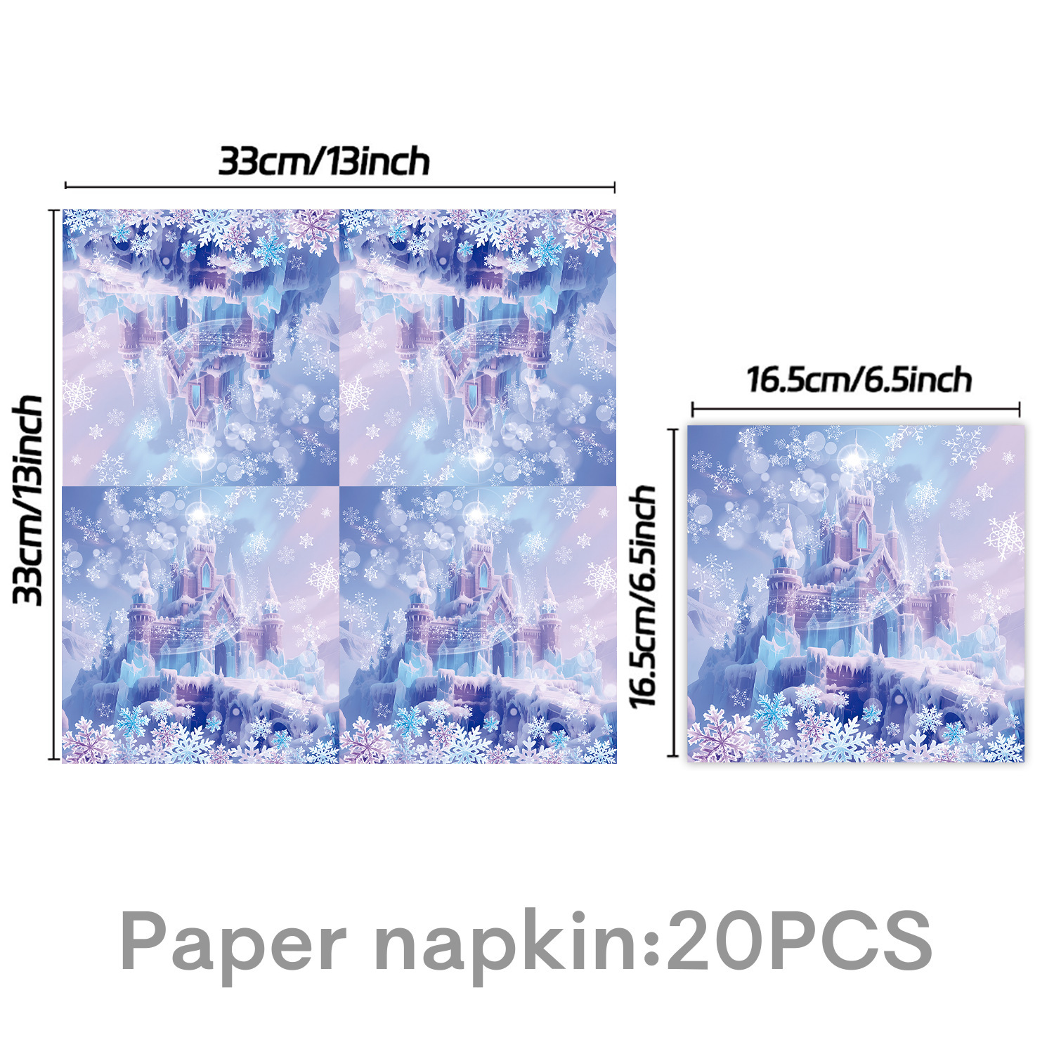 Serviette en papier bleue-20 pièces
