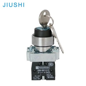 XB2-BG21 22mm Latching Self-locking Type Selector Knob Rotary Key <strong>Switch</strong> 2position Metal Key Switch1NO <strong>2ways</strong> ZB2-BE101 - Product Image 1