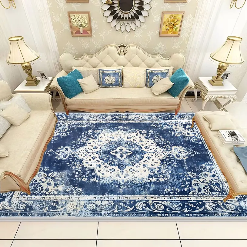 American style ethnic style living room carpet retro high-end feeling bedroom bedside blanket thickened plush sofa blanket