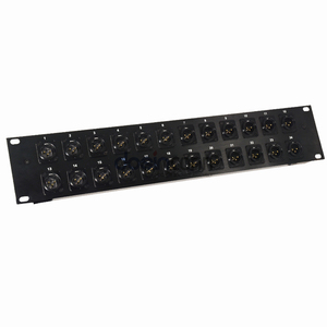 2U, 24 puertos, 24 vías, 3 pines, conector hembra XLR, Panel de conexión tipo soldadura para sala de control de seguridad - Product Image 3