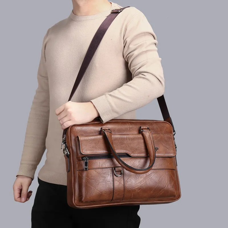 Bolsa mensageiro portátil personalizável de 14 polegadas para laptop, bolsa de ombro para escritório e negócios, bolsa de mão à prova d'água de alta qualidade