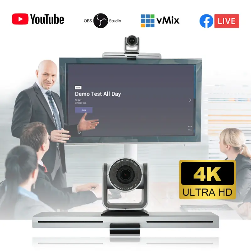 Oneking kamera Video Conference Usb pelacak otomatis 1080p kamera Ptz sistem konferensi Video 4k terbaik dari Tiongkok