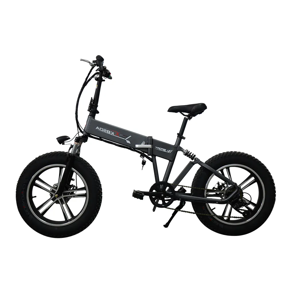 Elektrische Beach Cruiser Fiets 20-Inch Aluminium Legering Band Sneeuwscooter Geïntegreerde Wiel Opvouwbare Elektrische Fiets