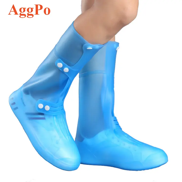 Botas de lluvia antideslizantes resistentes al desgaste de PVC, adultos al aire libre escalada cubiertas de zapatos impermeables, funda protectora de plástico para zapatos de lluvia