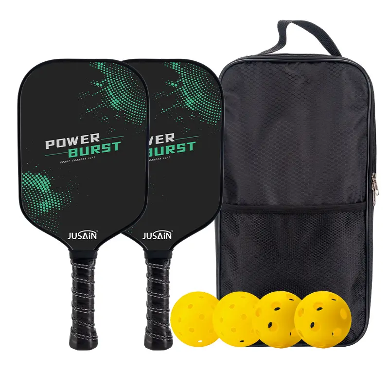 Pagaies de Pickleball personnalisées approuvées par l'USAPA Ensemble de raquettes de Pickleball de surface en fibre de carbone Sacs Balles Ensemble de pagaies de Pickleball pour l'extérieur