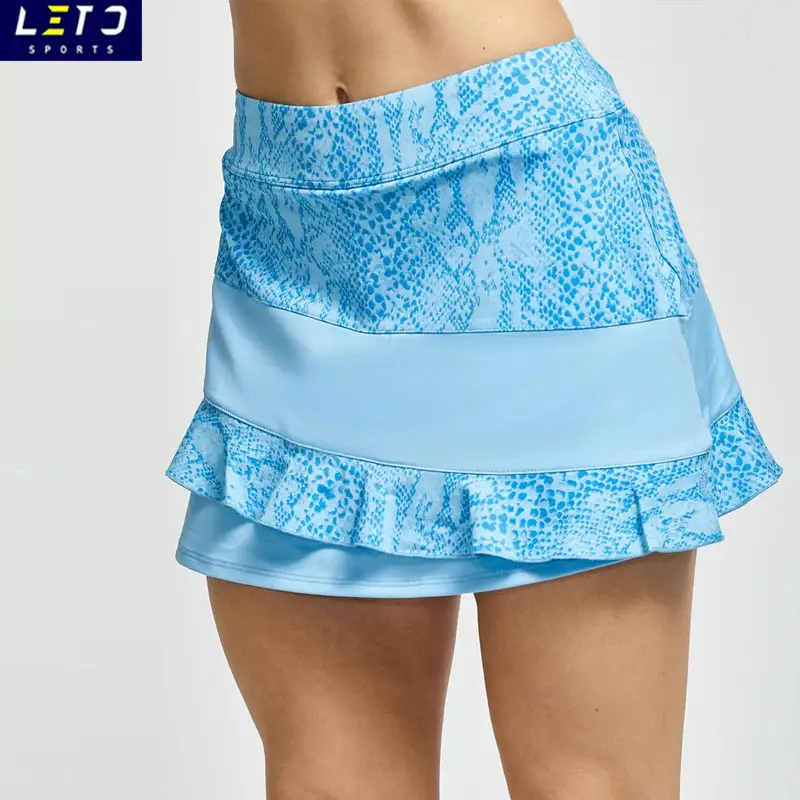 Digital printing tennis skirt snake print sky blue golf skorts for woman skort dress