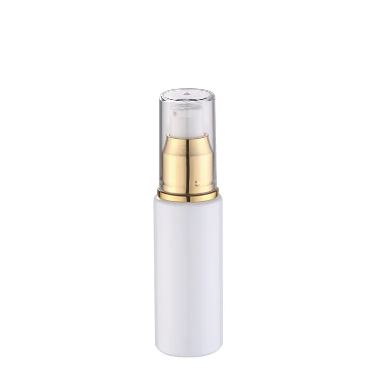 Bottiglia di vetro trasparente satinato oro colletto per la cura della pelle imballaggio personalizzato in plastica per animali domestici prodotti per la cura della pelle flaconi Spray per cosmetici