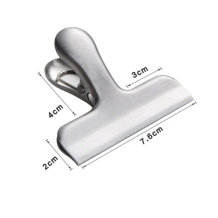 Metalen Home Storage 3 Inch 3 Voedsel Snack Koffie Zak Clip Office Rvs Papier Afdichting Clips