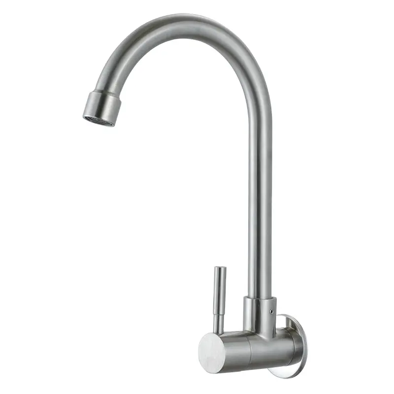 Nuovo stile 304 in acciaio inox materiale a parete singola maniglia cucina flessibile rubinetto contemporaneo lavello rubinetto