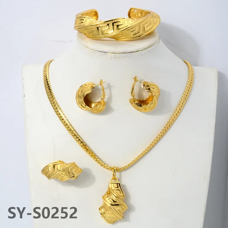 Kubanischer Set Kupfer nigerian ischen Hochzeits schmuck setzt Gold Designs