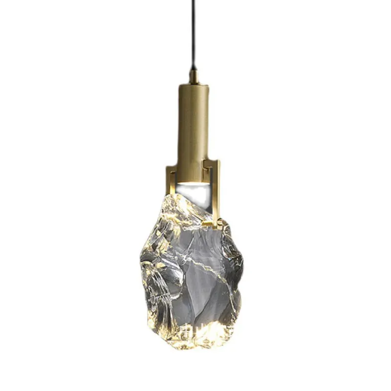 Pendant Lights Bedroom Led Full Brass Crystal Nordic Lamp Luminaire Suspension Decoration Salon Hanging Lamp 220V
