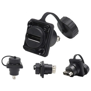 Venta al por mayor de fábrica DP hembra a hembra tornillo montaje en Panel adaptador de extensión enchufe impermeable tipo D conector de chasis accesorio - Product Image 1
