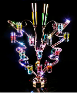 Prezzo di fabbrica vendita calda espositore personalizzato LED luce Bar Cocktail Shop in metallo chiaro colorato Cocktail albero <span class=keywords><strong>Stand</strong></span>