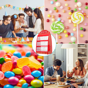 Retro Mini Kẹo Cửa Hàng Với Kẹp Gắp, Mini Máy Bán Hàng Tự Động, Ít Thanh Kẹo, Snack Lưu Trữ Hỗn Hợp Container, 9 Mảnh Gummy Ngọt Ngào Đứng - Product Image 6