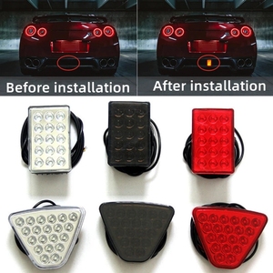 Evrensel Led fren Stop lambası üçgen 14/15/20 LED arka kuyruk işık ters güvenlik Strobe LampLED fren - Product Image 6
