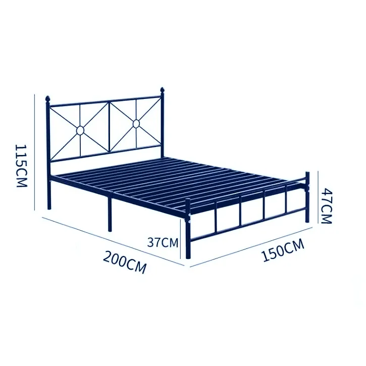 Gran oferta Industrial estilo antiguo cepillo de mano cama de hierro forjado plataforma cama de Metal