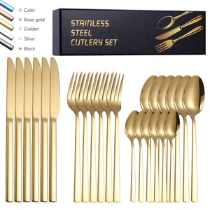 Customizable Packaging 24 Pieces Cutlery Set Stainless Steel 24pcs <strong>Flatware</strong> Cuttlery Set <strong>Box</strong> 24pcs