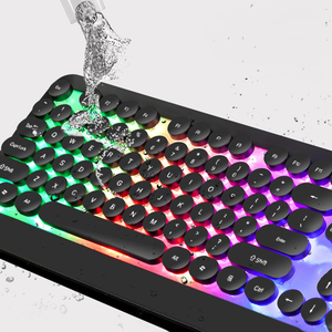 Teclado redondo Retro para ordenador, retroiluminado, LED, con cable USB - Product Image 3