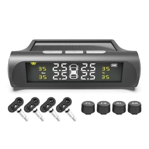 Sistema de control de presión de neumáticos inalámbrico TPMS, alarma de presión de neumáticos de coche Solar, pantalla LCD, advertencia de temperatura con 4 sensores - Product Image 4