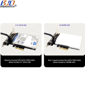 PCI Express PCI-E 4.0 4X to U.<strong>2</strong> SFF-8639 Connector Adapter Riser Card With SATA 3.0 7PIN Cable for <strong>2</strong>.5&quot; SATA / U2 NVME SSD - Product Image 4