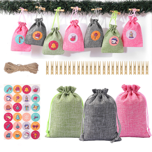 ถุงผ้ากระสอบซานตาคลอสสำหรับใส่ของขวัญคริสต์มาสแบบมีเชือกผูกแบบกำหนดเอง - Product Image 4