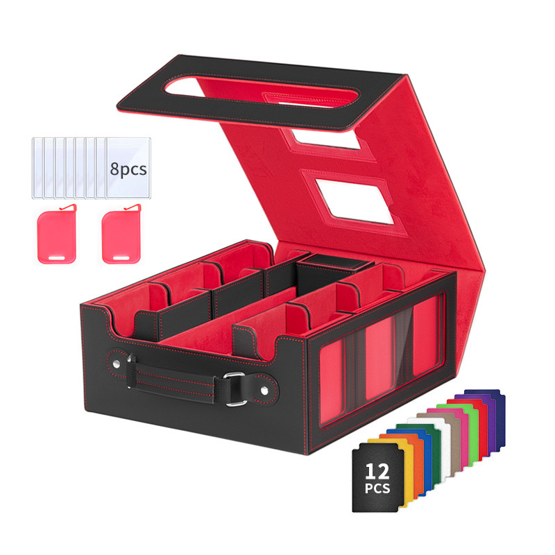 7-en-1 noir et rouge, 12 cartes de couleurs, 2 séparateurs, 8 pochettes rigides