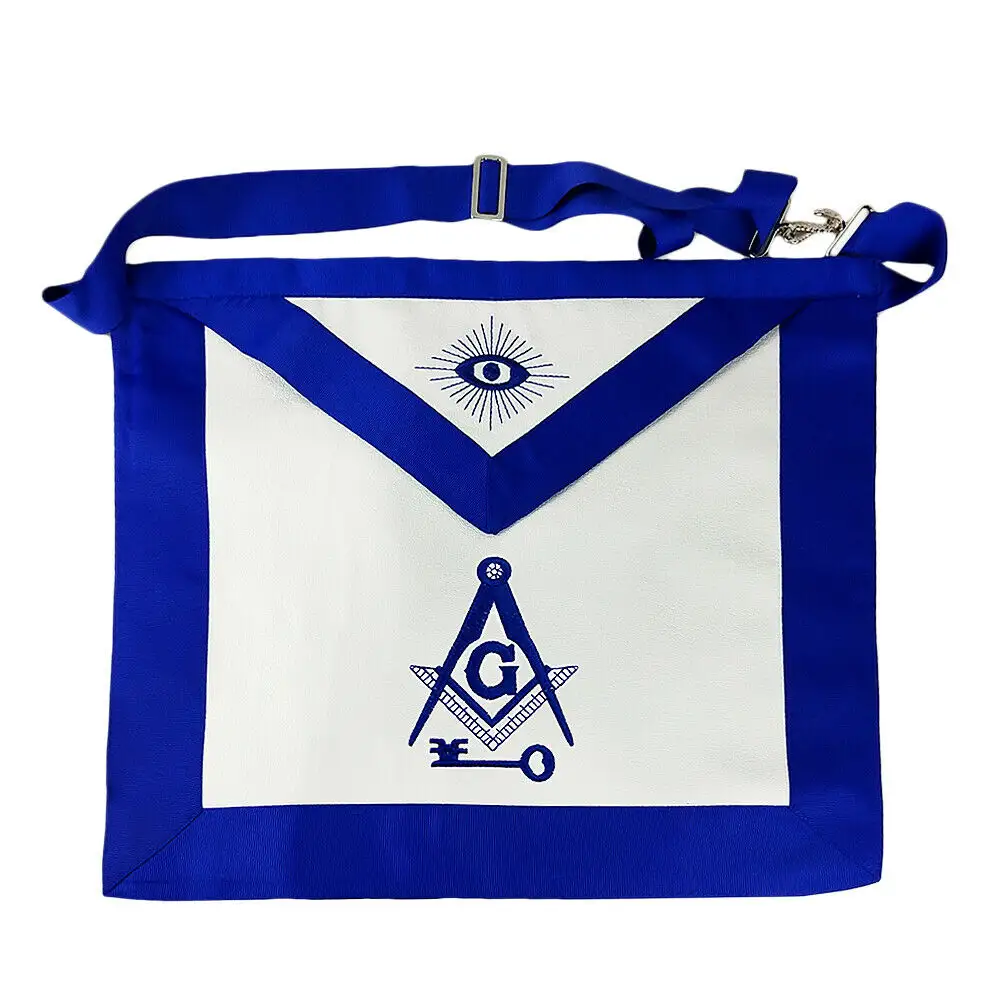 Masonic Regalia Blue Lodge bordado Master Mason delantal con emblema de Oficial bolsillo regalos artesanías de resina