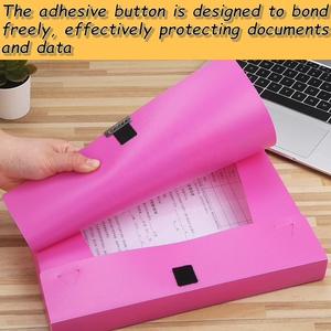Pink PP Storage <strong>File</strong> <strong>Box</strong> Plastic PP <strong>Box</strong> <strong>File</strong> Archives Cases <strong>with</strong> Magic Glue Button - Product Image 2