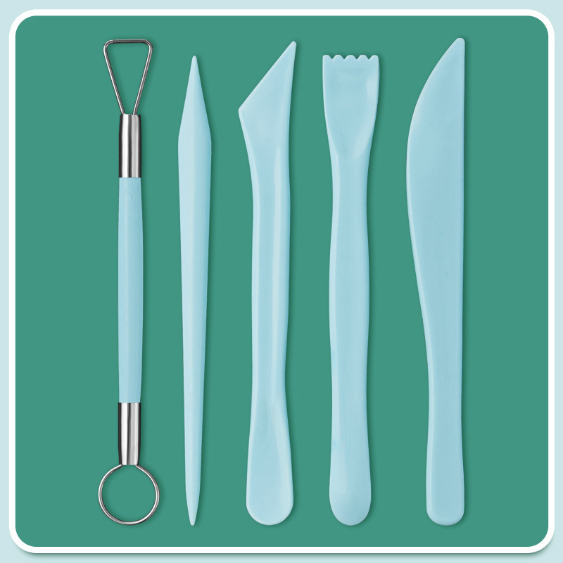 Set de 5 pièces en argile plastique - bleu