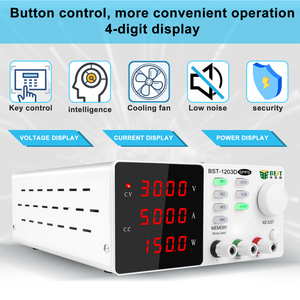 4桁のディスプレイを備えた30V5Aトリプル出力可変調整可能線形安定化DC電源 - Product Image 5