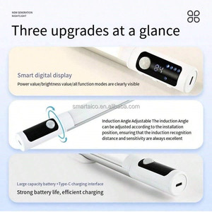Sensor de movimiento debajo de las luces del Gabinete Ángulo ajustable Carga USB inalámbrica Temperaturas de 3 colores con pantalla digital - Product Image 4