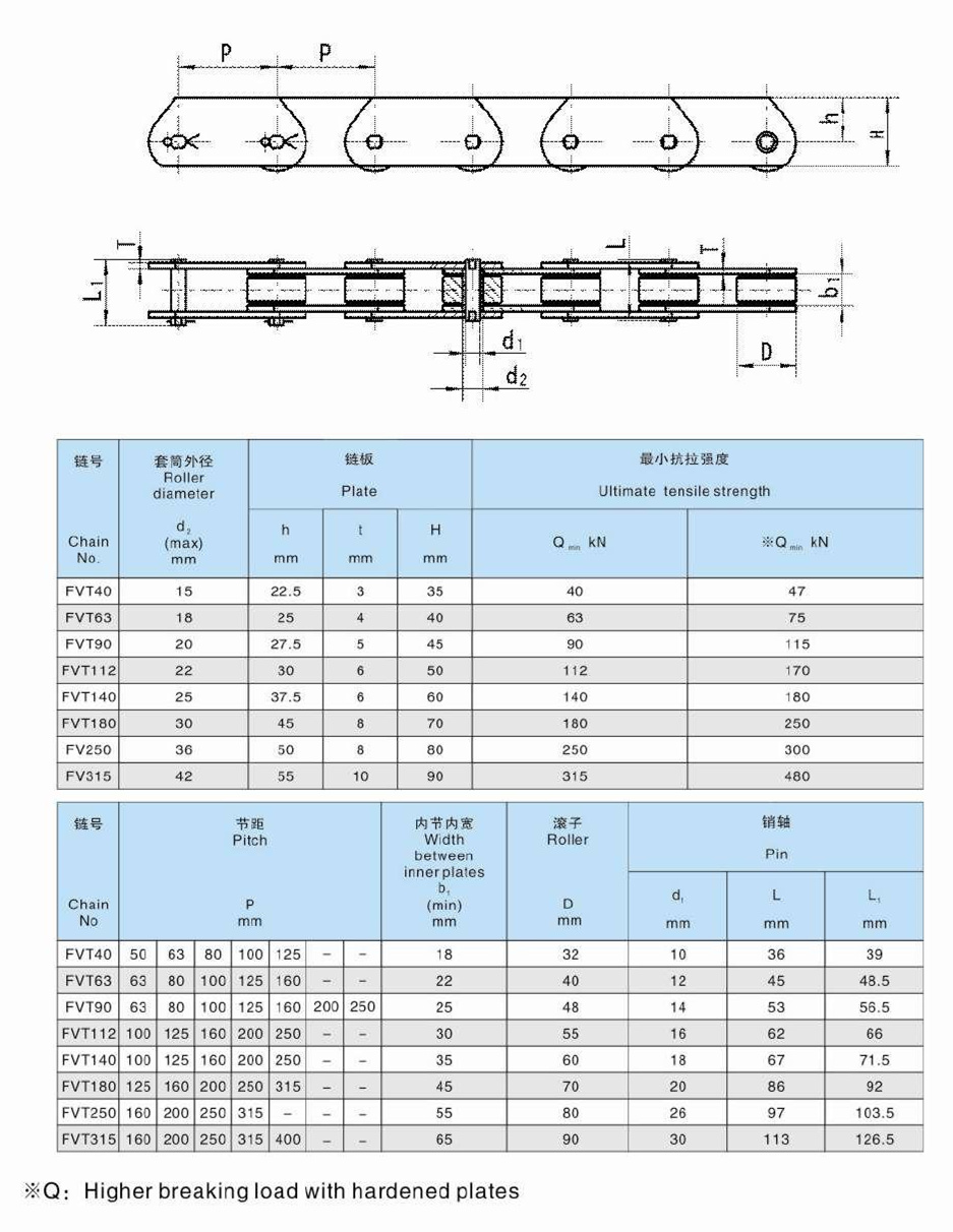 FVT Series Conveyor Chains