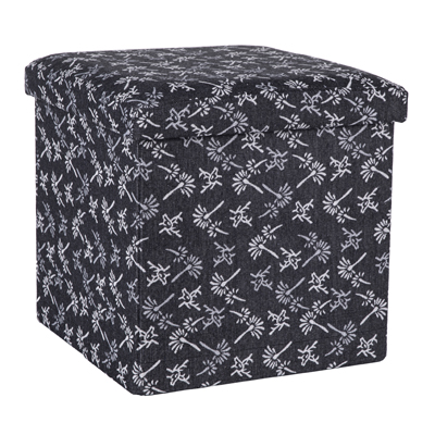 China Square fabric printed design Storage Ottoman square ottoman printed stool