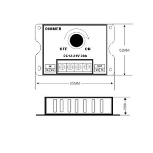 DC 12V/24V 30A PWM manopola di regolazione luminosità Dimmer striscia luce LED per luce a singolo colore LED - Product Image 3