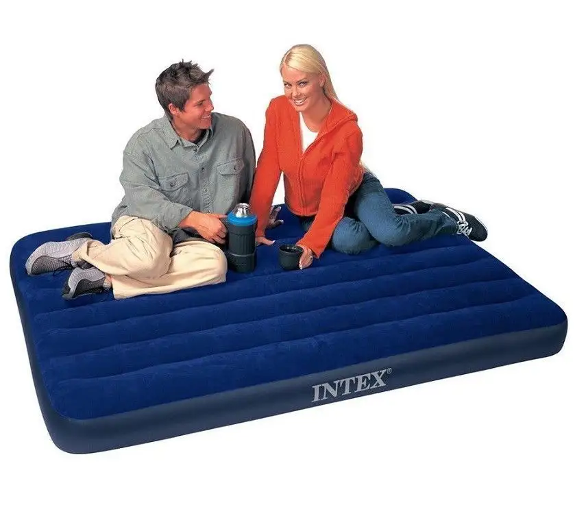 Intex kolay kraliçe klasik hava dolum yatak açık kamp şişme Airbed