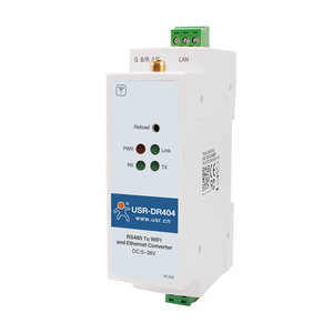 USR-DR404 Din导轨RS485至WiFi以太网转换器RS485至802.11 a/b/g/n WLAN串行设备服务器双向传输 - Product Image 1
