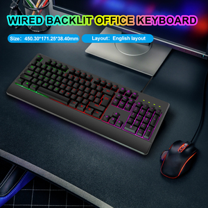 Personalized 104-Key Membrane <strong>Keyboard</strong> with 5 Colors Light USB Interface Black Wired <strong>Keyboard</strong> - Product Image 2