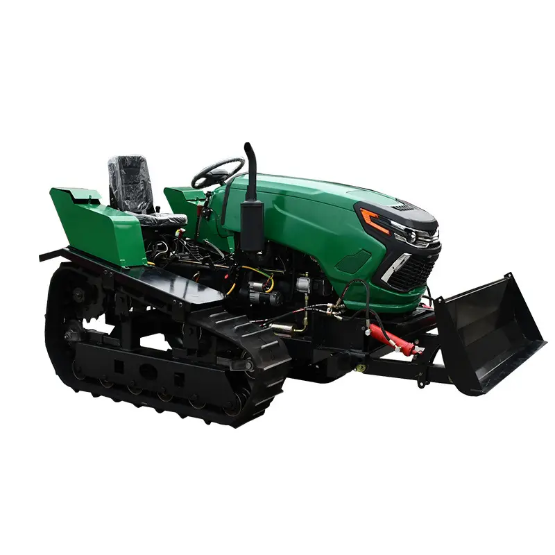 Seat type crawler tractor spot export emblem wood power multi-functional farm management machine 50 horsepower rotary cultivator